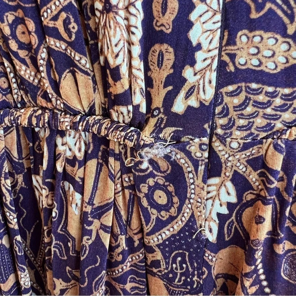 Ulla Johnson New York Wilhemina Gathered Printed Dress Purple Beige Celestial P - Picture 9 of 9